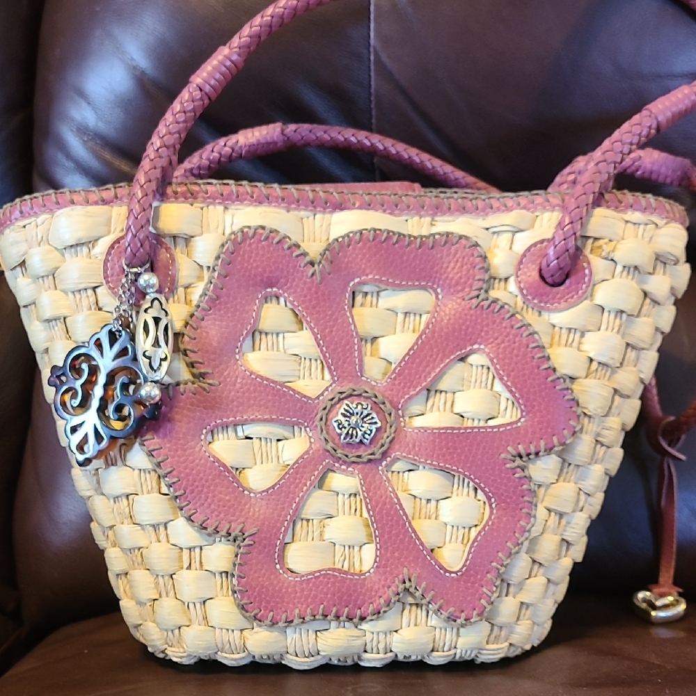 Brighton Pink and Cream Woven Tote
